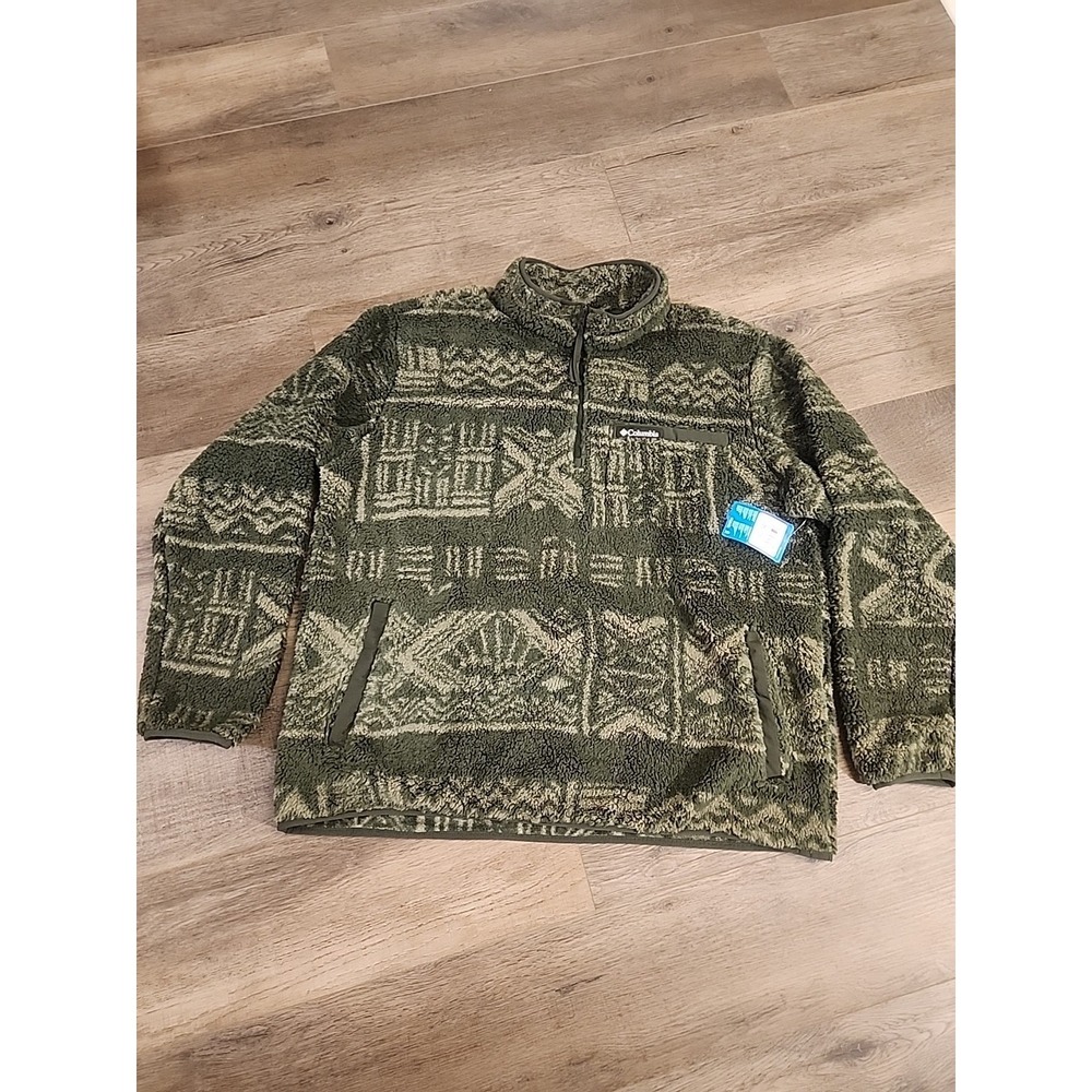 Columbia Rugged‎ Ridge High Pile Half-Zip Pullover - Green - XXL
